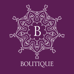 Simple and elegant monogram design template with letters.