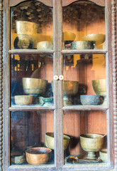 Antique cabinet and Old vase