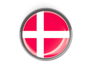 Round button with flag of denmark