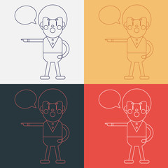 Character illustration design. Businessman message cartoon