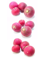 head of radish vegetable on white background