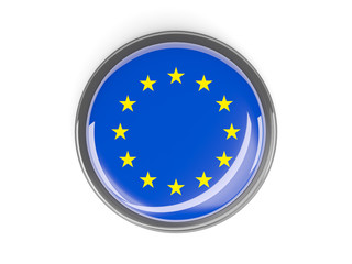 Round button with flag of european union