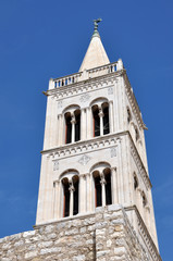 Fototapeta premium Bell tower of old church in Zadar, Croatia