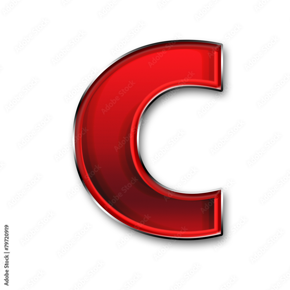 Wall mural metal letter c in red