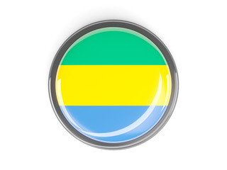 Round button with flag of gabon