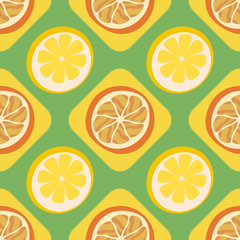 Abstract citrus fruit seamless pattern.