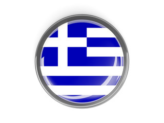 Round button with flag of greece
