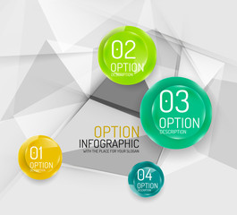 Business geometric option steps infographics