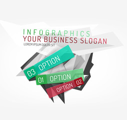 Modern polygonal origami paper infographics