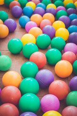Colorful plastic ball in playground