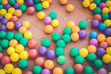 Fototapeta na wymiar Colorful plastic ball in playground