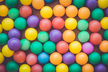 Fototapeta na wymiar Colorful plastic ball in playground