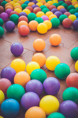Colorful plastic ball in playground