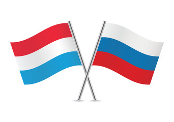 Russian and Luxembourg flags. Vector illustration.