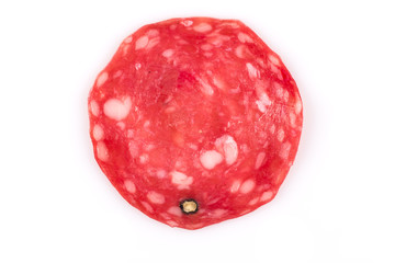 Sliced salami sausage