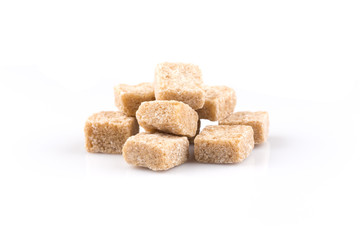 brown sugar cubes isolated