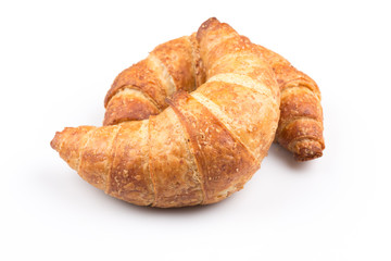 Croissant over white background