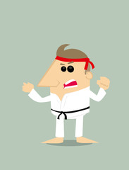 Cartoon karate man