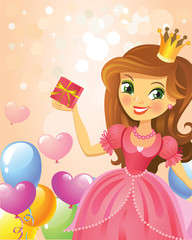 Happy Birthday, Princess, greeting card.