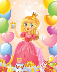 Happy Birthday, Princess, greeting card.