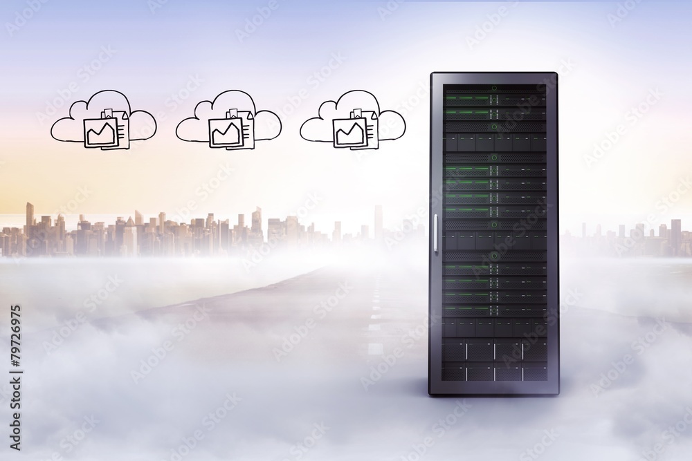Aufkleber composite image of cloud and files