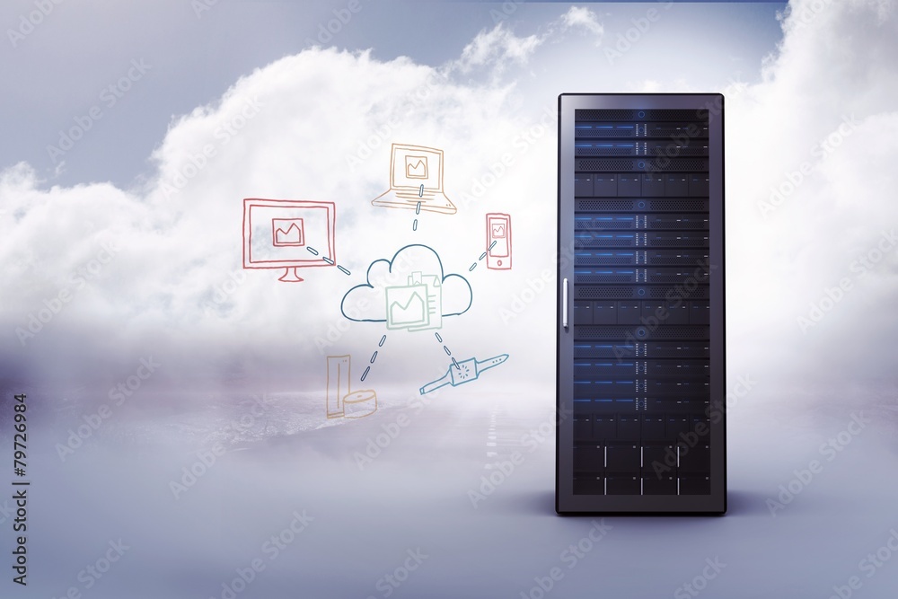 Poster Composite image of cloud computing doodle