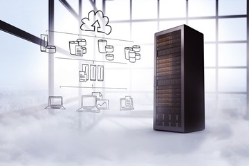 Composite image of cloud computing doodle