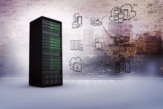 Composite image of cloud computing doodle