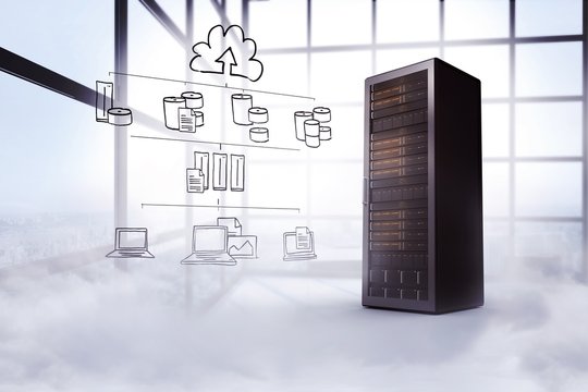 Composite image of cloud computing doodle