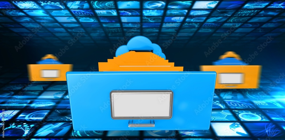 Poster Composite image of cloud computing drawer