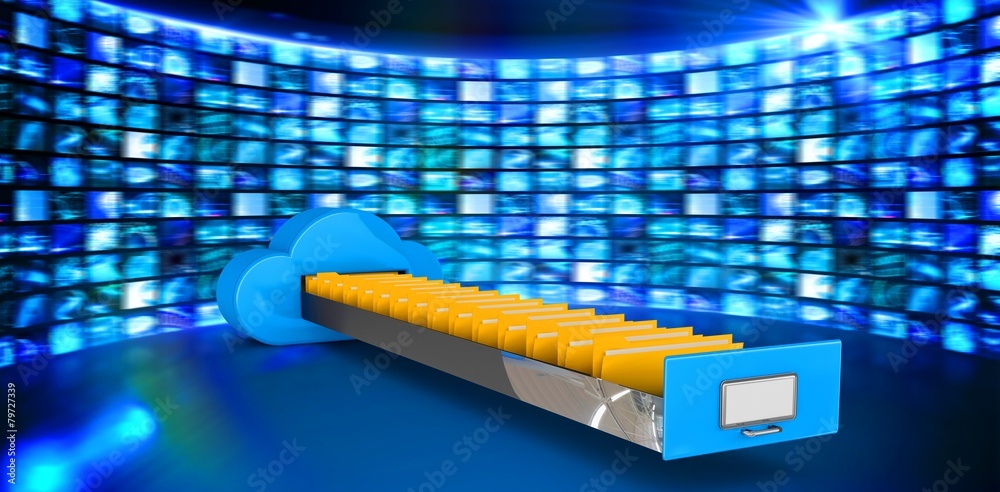 Poster Composite image of cloud computing drawer
