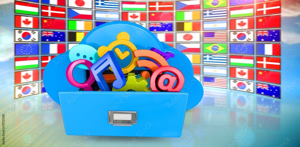 Aufkleber Composite image of cloud computing drawer