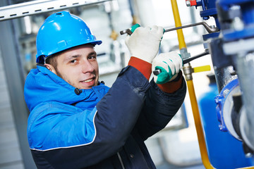 industrial worker at installation work