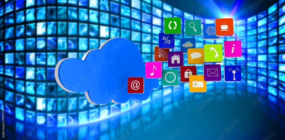Aufkleber composite image of cloud with apps