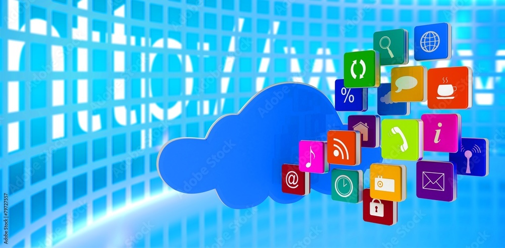 Poster Composite image of cloud with apps
