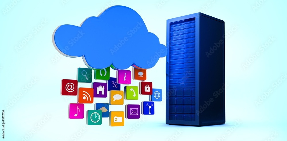Poster Composite image of cloud with apps