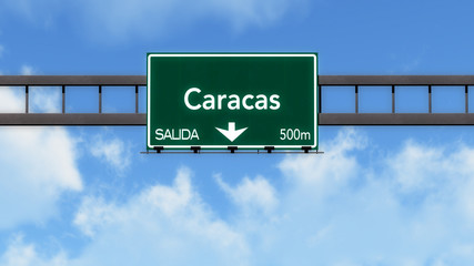 Caracas Venezuela Highway Road Sign