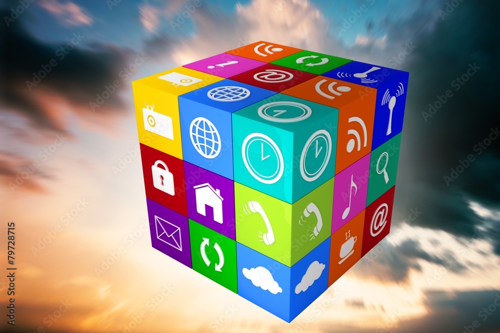 Poster Composite image of app cube
