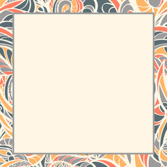 Obraz premium Multicolored hand drawn floral border.