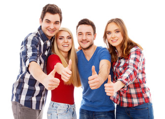 Group of happy young people