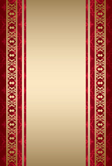 gold and red ornamental background - vector