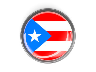 Round button with flag of puerto rico