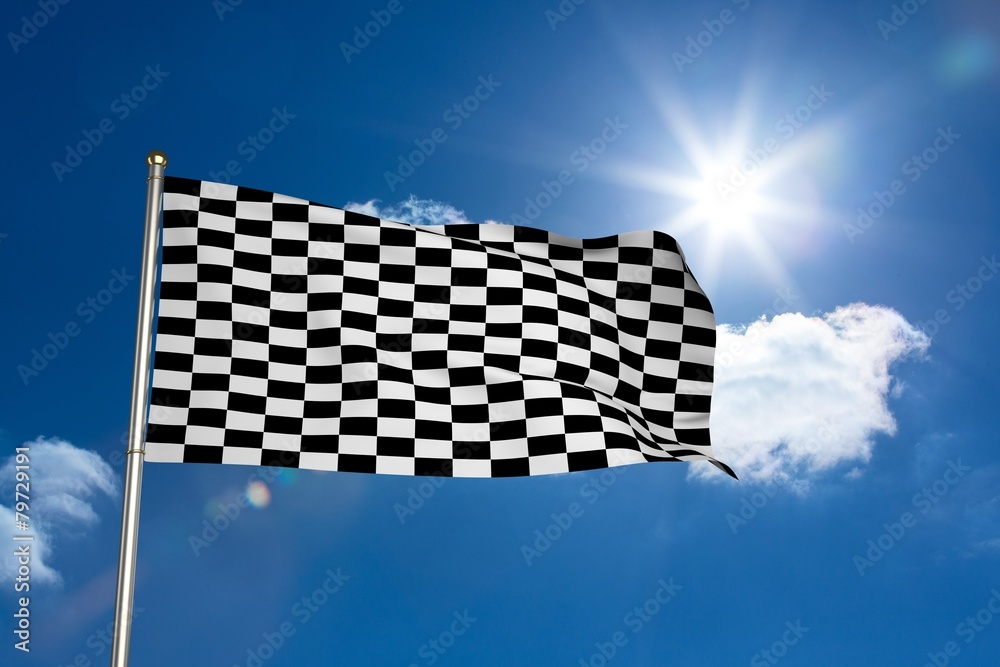 Poster Composite image of checkered flag