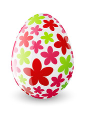 Easter egg with pink and green pattern