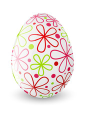 Easter egg with pink and green pattern