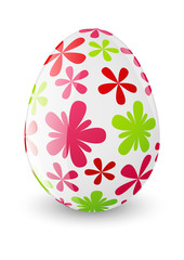 Easter egg with pink and green pattern