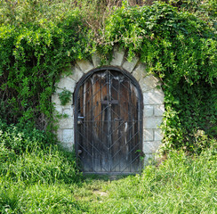 Cellar door at the hill-side