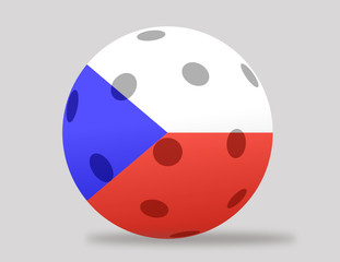 Floorball ball - czech flag
