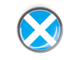 Round button with flag of scotland