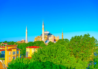 old buildings of the famous Topkapi palace at Istanbul in Turkey